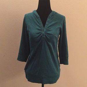 Cute teal and gold top (with hood)